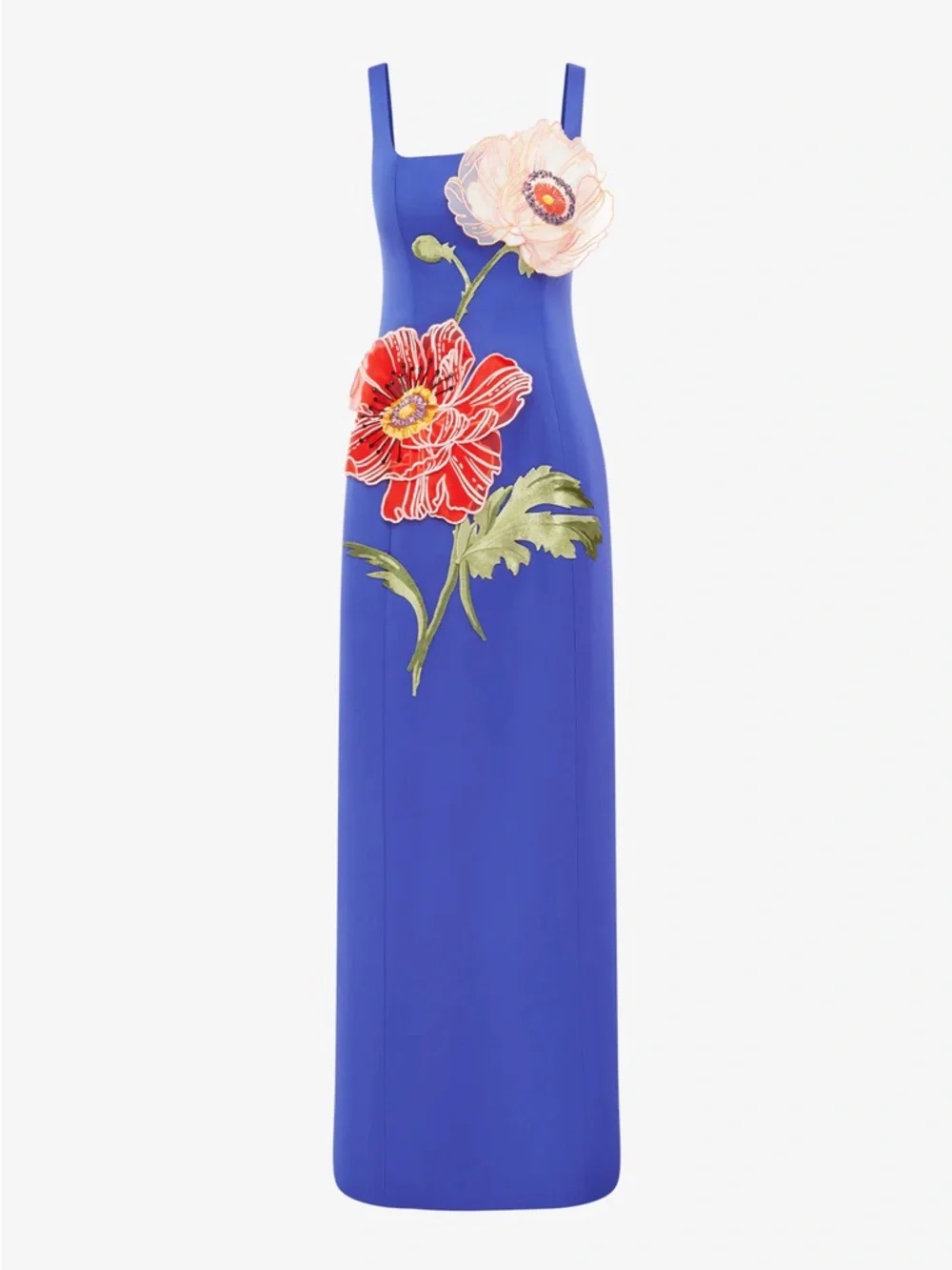 LEO LIN Adelina Maxi Dress Lapis Blue Floral Appliqué Gown Size 2 NWT - Picture 6 of 6